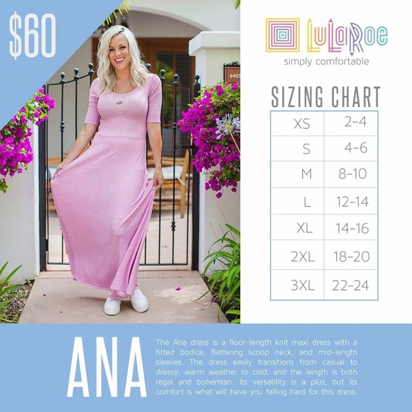 {Unicorn} Luluroe Ana Maxi Dress Size 3XL - Picture 5 of 5
